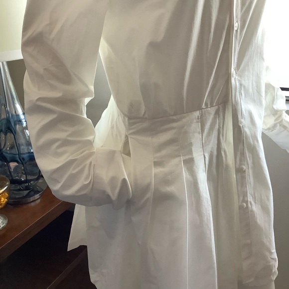 Zara White Cotton Layered Mini Shirt Dress - Picture 3 of 11